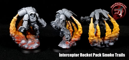3 Smoke Trail Stands compatible w/ Primaris Inceptor marines, Warhammer 40k