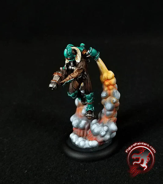 Painting rocket pack smoke trails