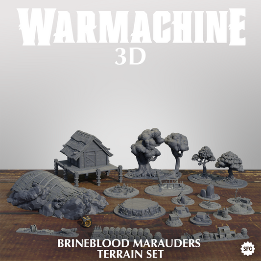 Warmachine 3D Brineblood  Marauders Terrain Pack