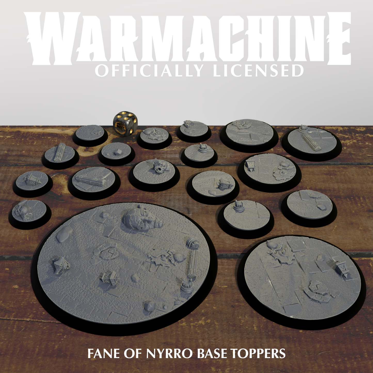 Warmachine 3D Fane of Nyrro Base Toppers